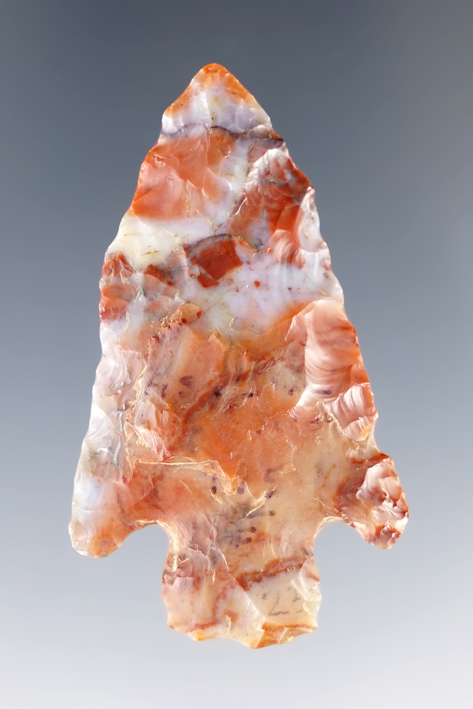 2" Ohio Stemmed Point, gem-grade Flint Ridge Flint.