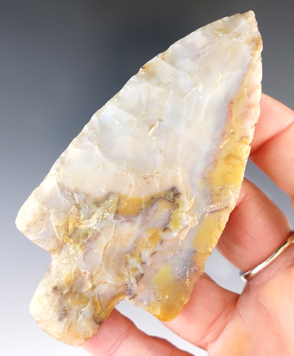 3 15/16" Adena, found in Madison Co., Ohio.