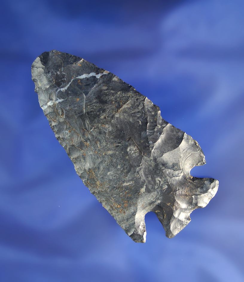 2 7/8" Coshocton Flint Notched Base Dovetail found in Ohio.