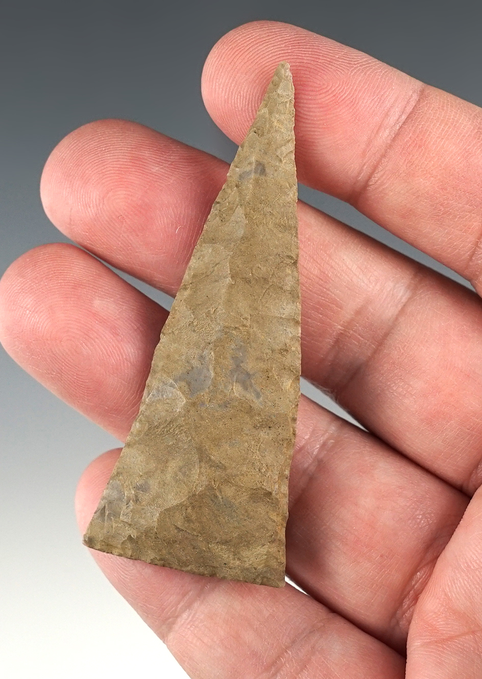 2 3/4" Triangle Knife found in Lawrence Co., Kentucky. Well patinated.