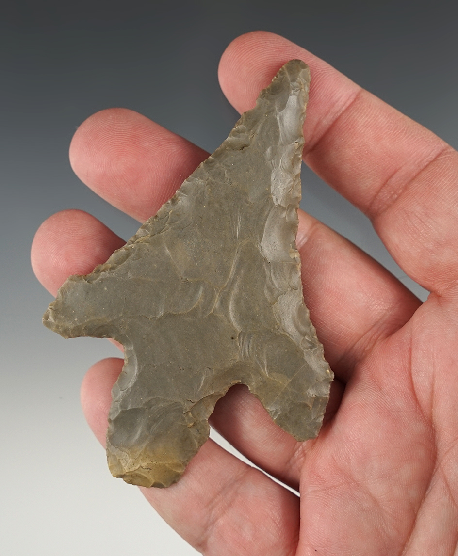 3 5/8" Hornstone Turkey Tail Adena knife - used to the point of exhaustion. Hardin County KY.