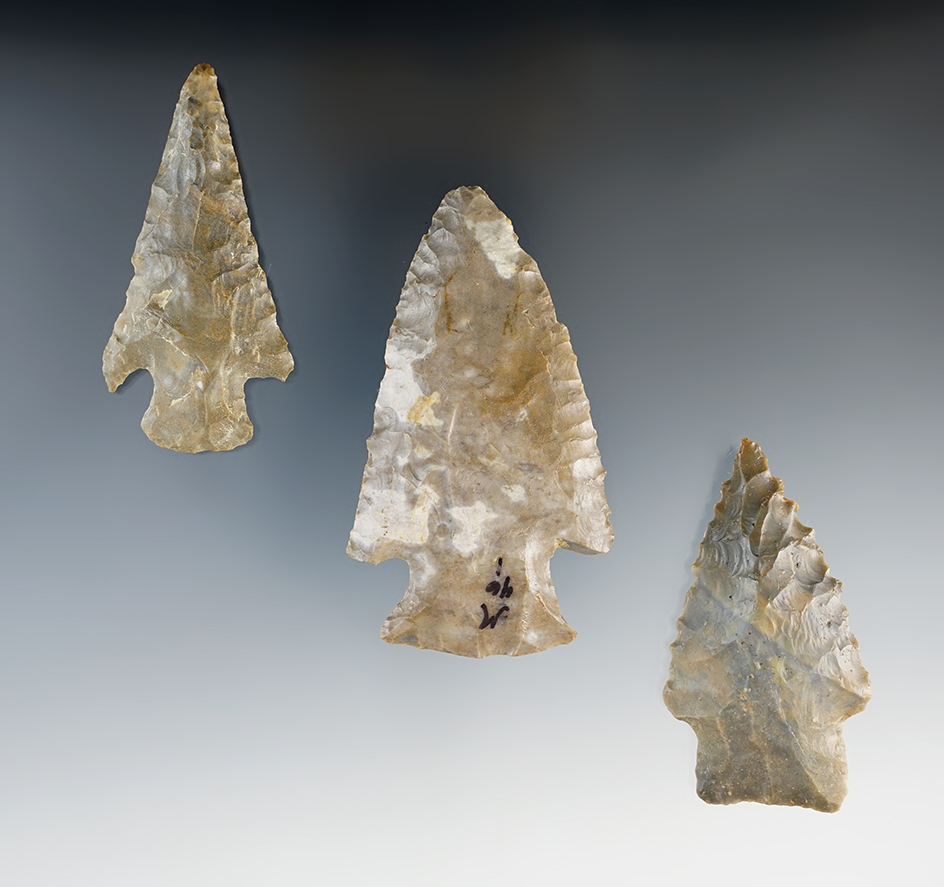 Set of 3 outstanding Kentucky points. The largest is 2 3/4".