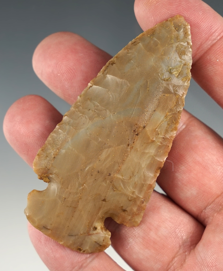 Well made 3 1/16" Dovetail made from Carter Cave flint. Found in Davies Co., Kentucky.