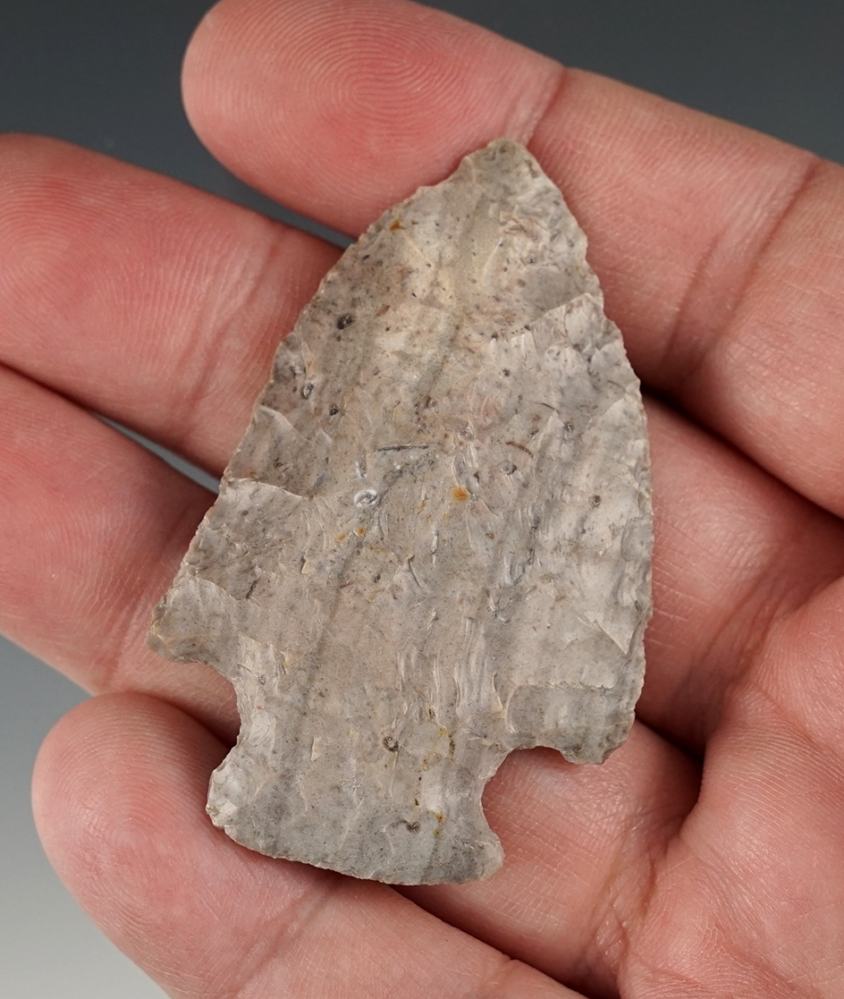 2 5/16" Ohio Broad Blade made from Flint Ridge Nethers flint. A scarce Ohio point type.