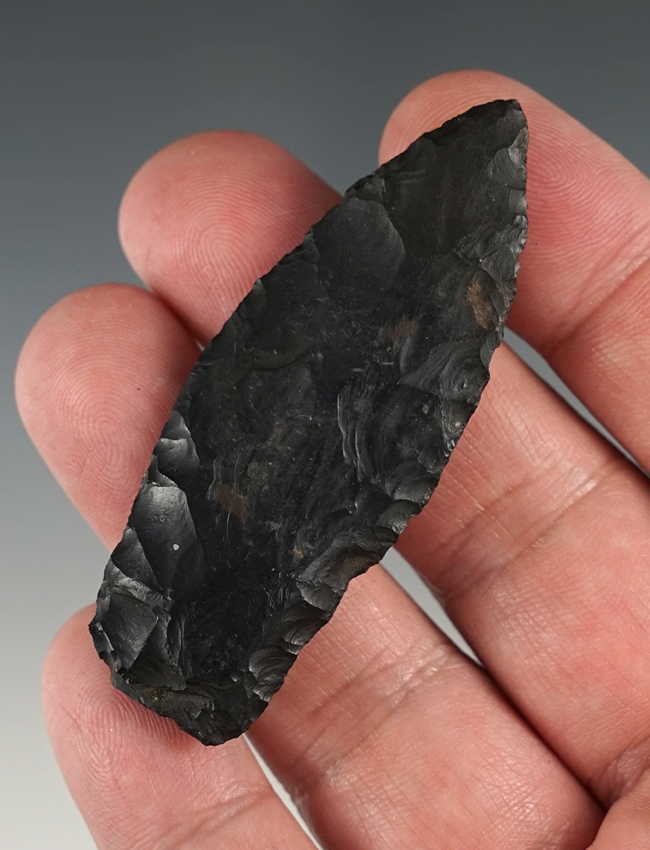 2 1/2" Paleo Lance made from Zaleski Flint found in Madison Co., Ohio.