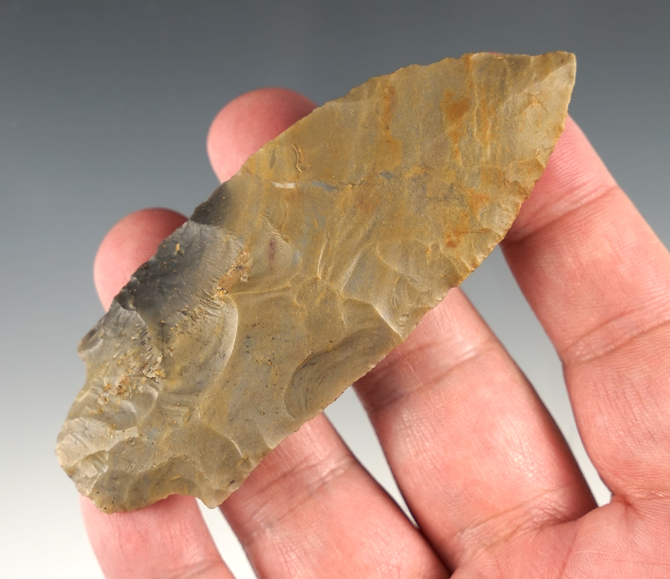3 3/4" Stemmed Knife found in Kentucky. Beautifully patinated.  Ex. Charles Keller Collection.