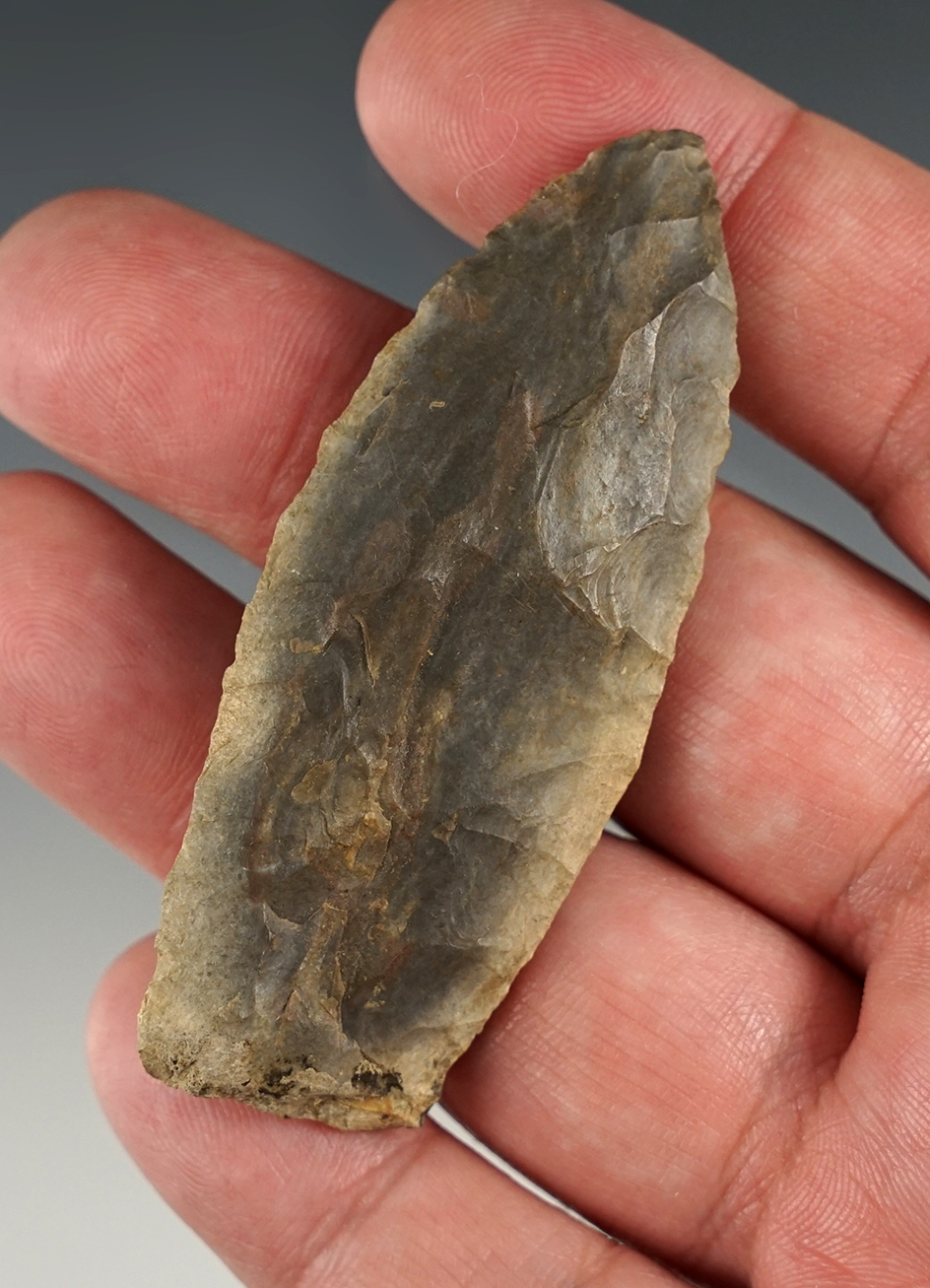 2 3/4" Paleo Lance made of Hornstone with great patina, found near Louisville, Kentucky.