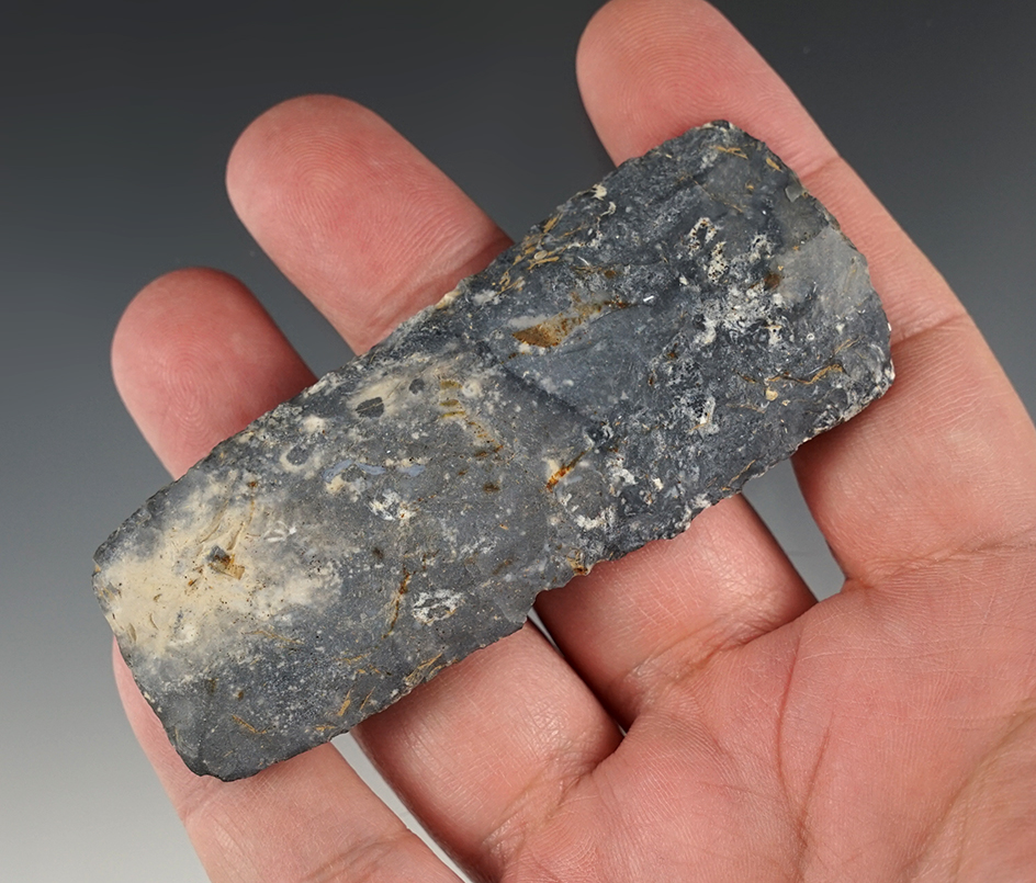 Well styled 3 3/8" Paleo Square Knife made from Coshocton flint. Found in Ohio.