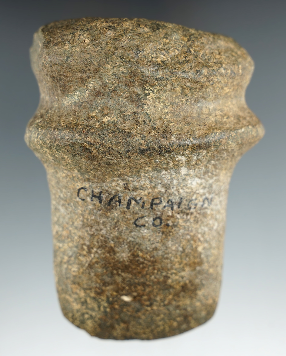 Classic style 4 5/16" Miami River Axe found in Champaign Co., Ohio. Ex. George Carrol, Kim Augur.