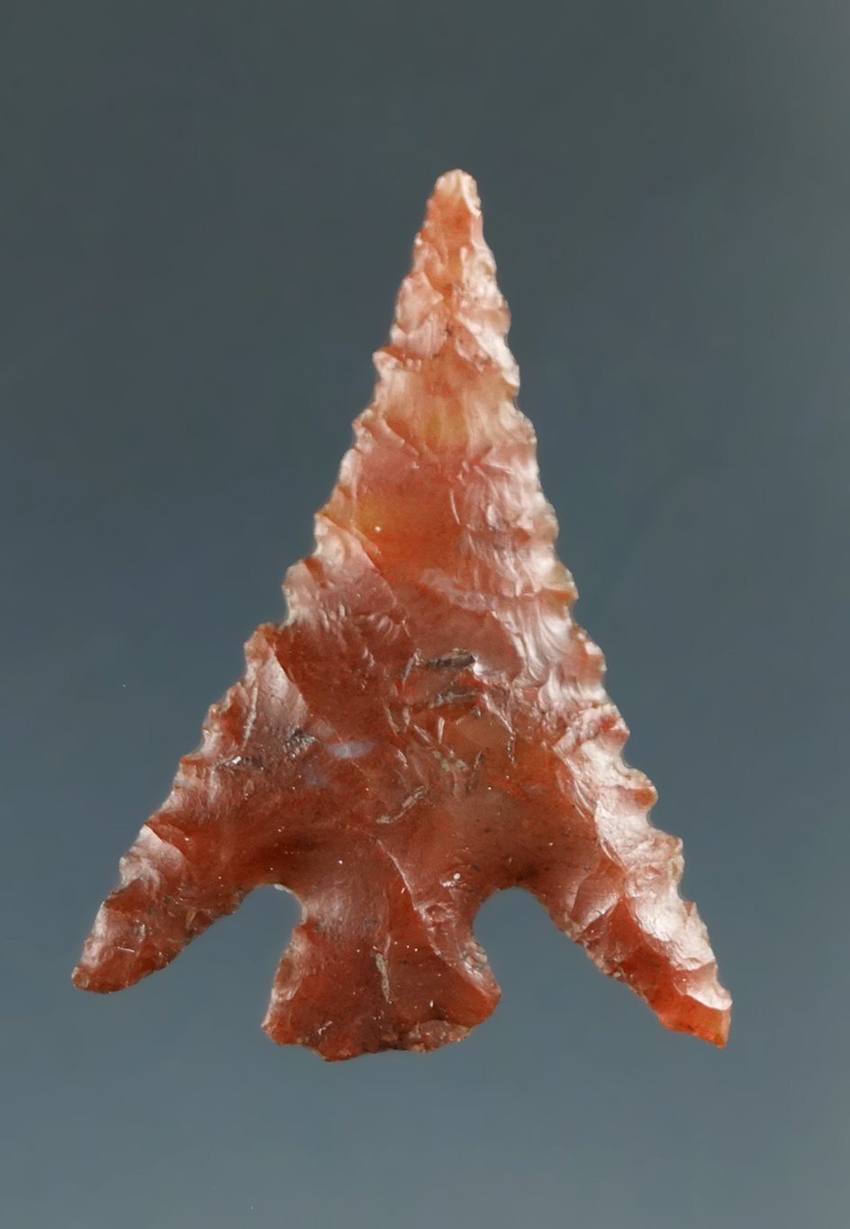 1" Columbia Plateau with nice serrations made from Red Agate, found near the Columbia River.