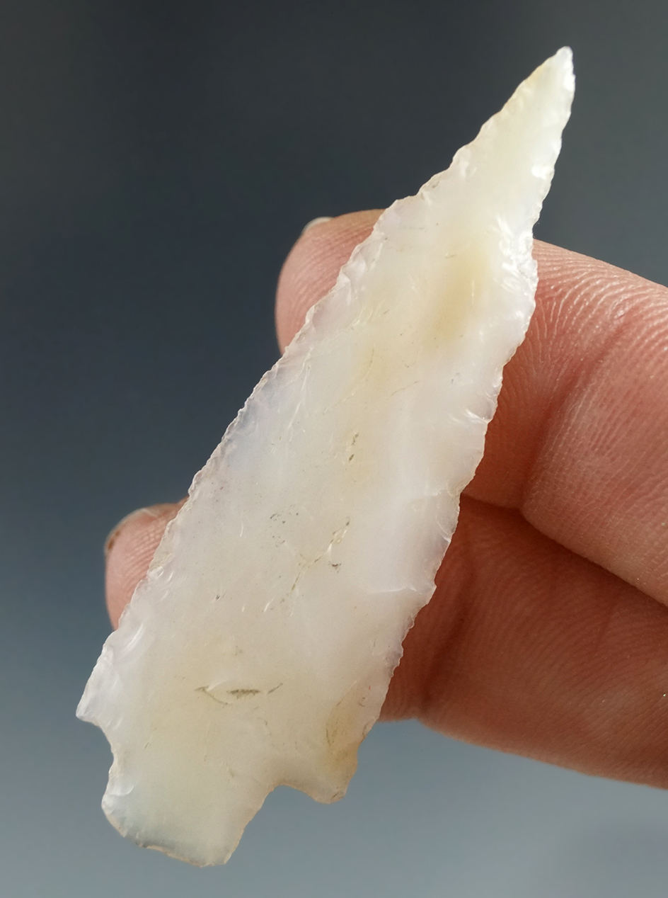 2 1/8" Wallula Square Stem made from Translucent White Agate, found near the Columbia River.