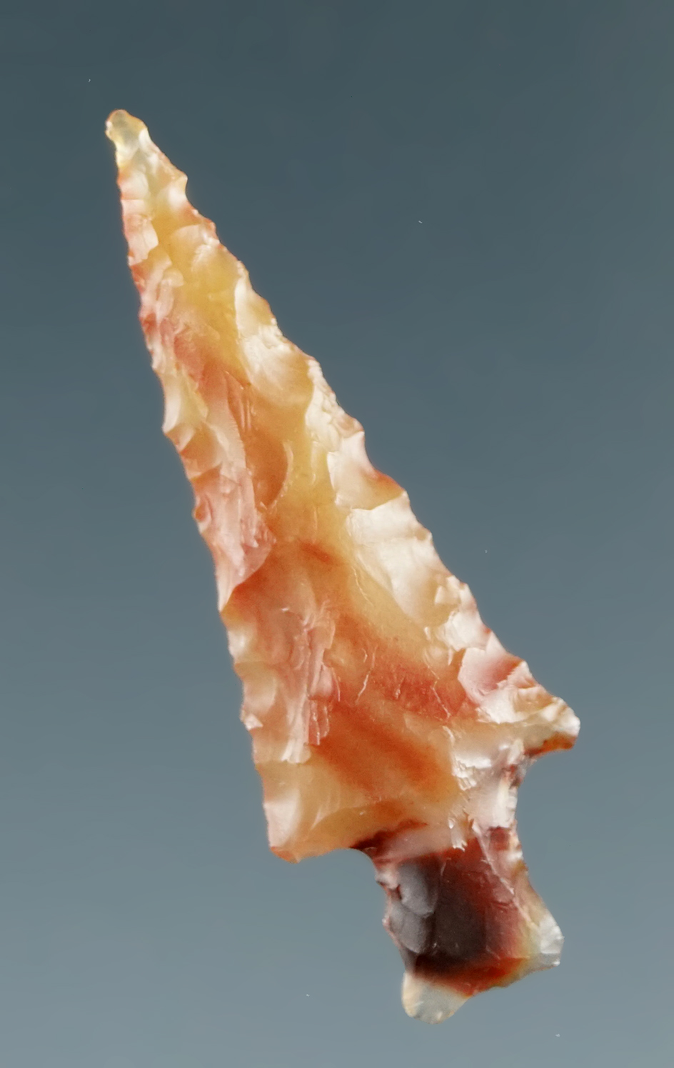 1 1/8" Dagger Point made from Translucent Caramel Agate, found near the Columbia River.