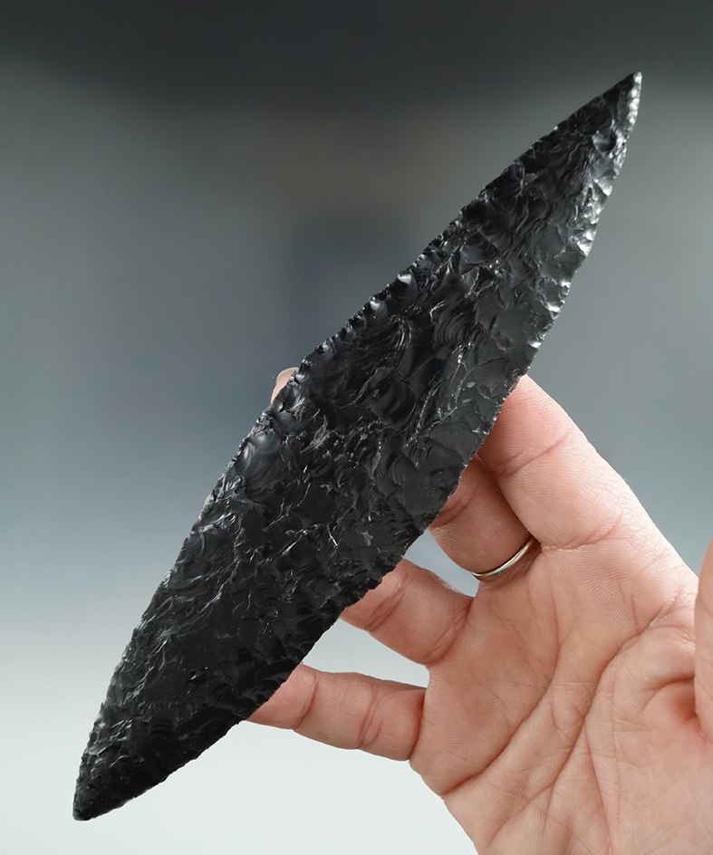 7 1/16" Obsidian Bi-point Knife found in the Great Basin, Oregon.