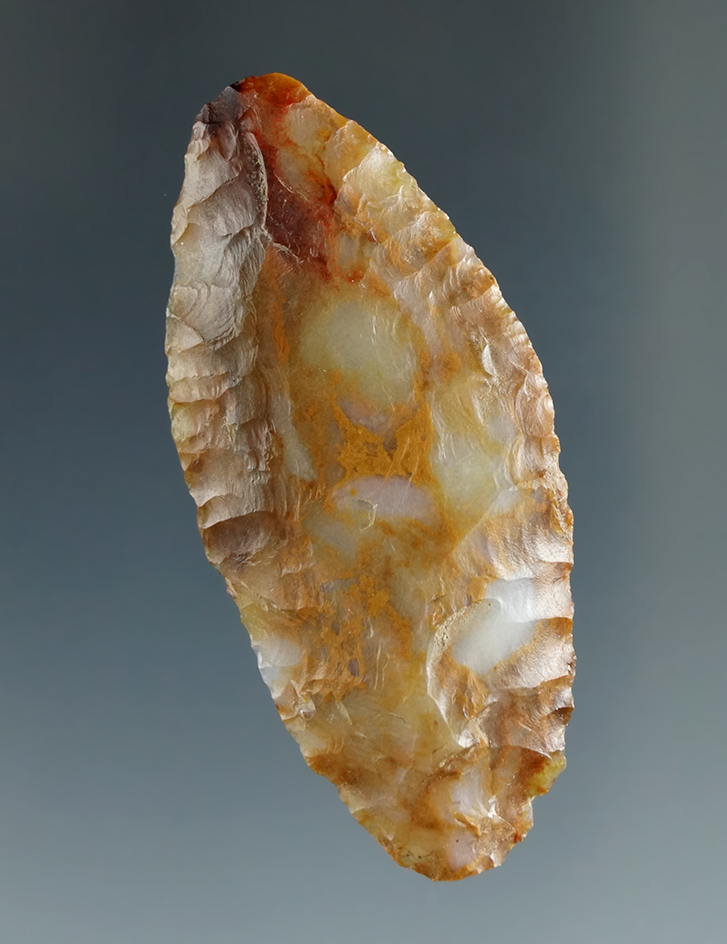 1 3/4" Cascade Leaf Blade made from Brown, Yellow, and White Agate, Columbia River.