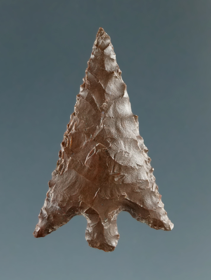 1" Columbia Plateau with fine Serrations made from Brown Jasper, found near the Columbia River.