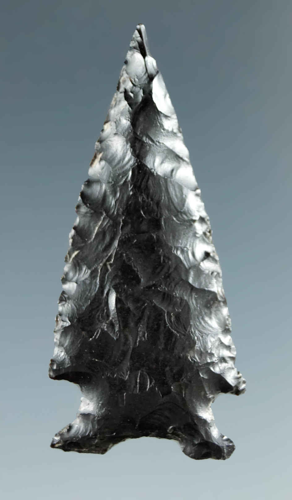 1 7/16" Elko Eared made from Obsidian, found in the Great Basin, Oregon.