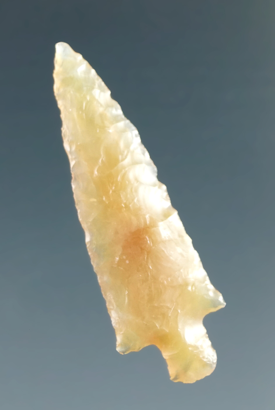 1 1/4" Wallula with Square Stem made from Clear Orange Agate, found near the Columbia River.