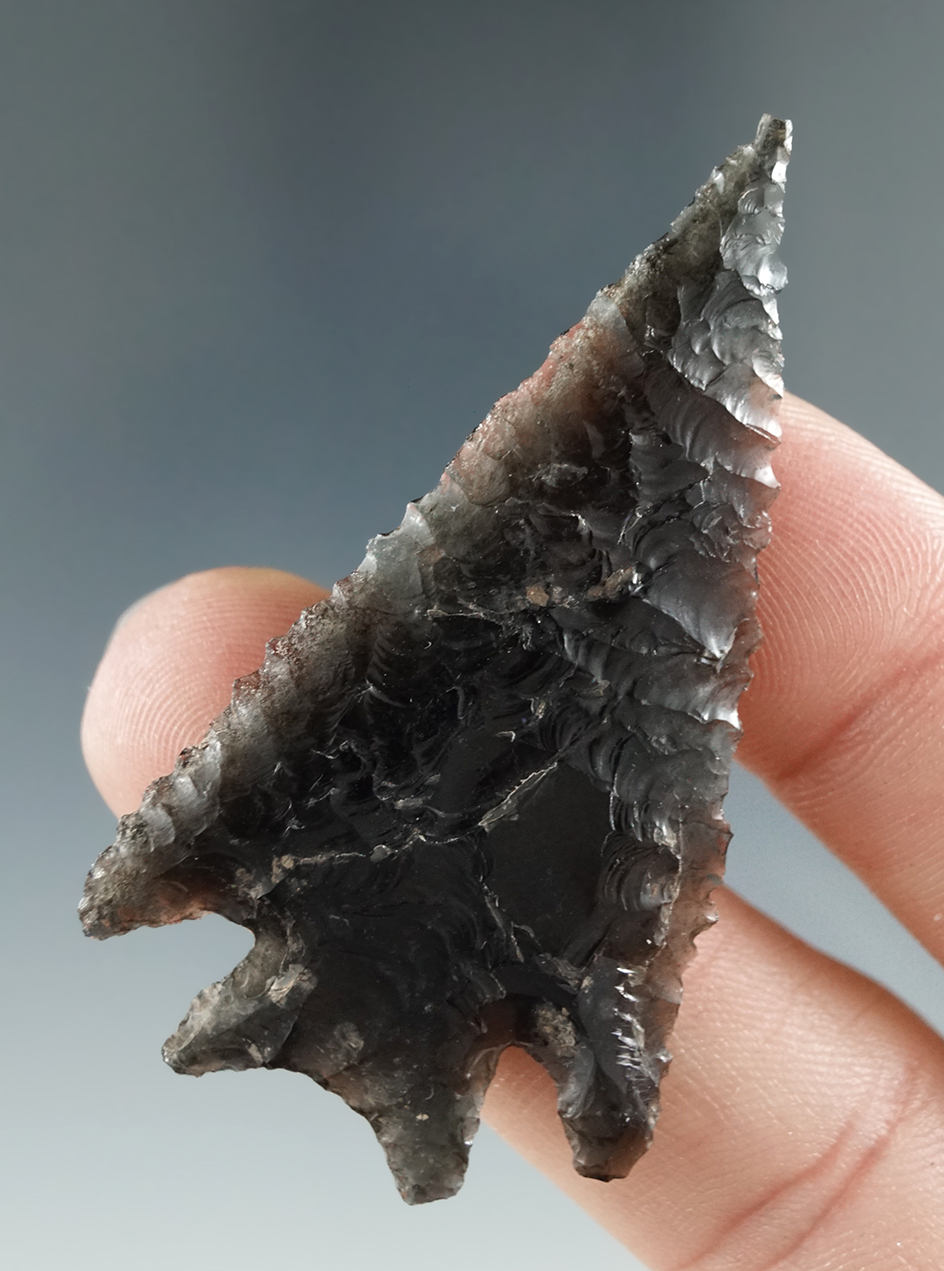 2 1/8" Elko Eared made from Translucent Obsidian found in the Great Basin, Oregon.