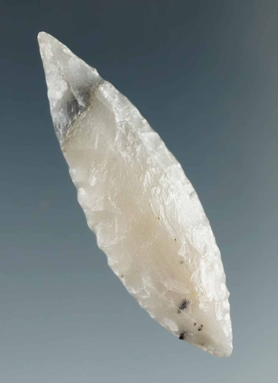1 5/8" Cascade Leaf Blade made from Grey Agate, found near the Columbia River.