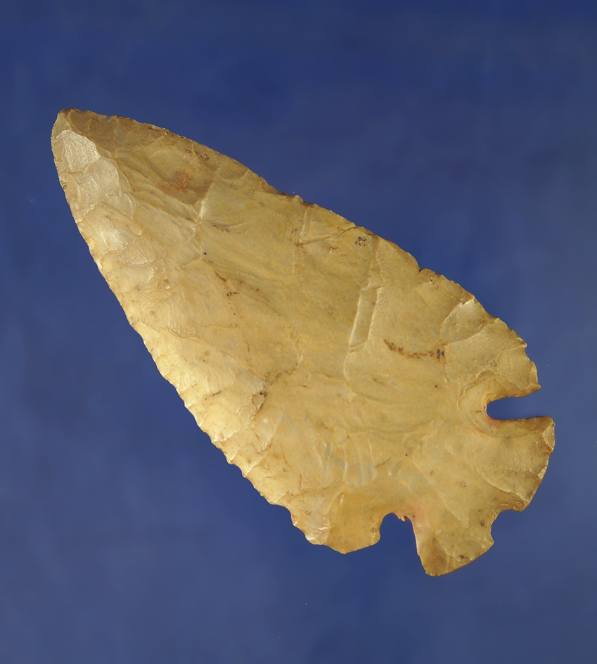 3 11/16" Notched Base Dovetail - Carter Cave Flint found in Adams Co.,  Ohio. Bennett COA.
