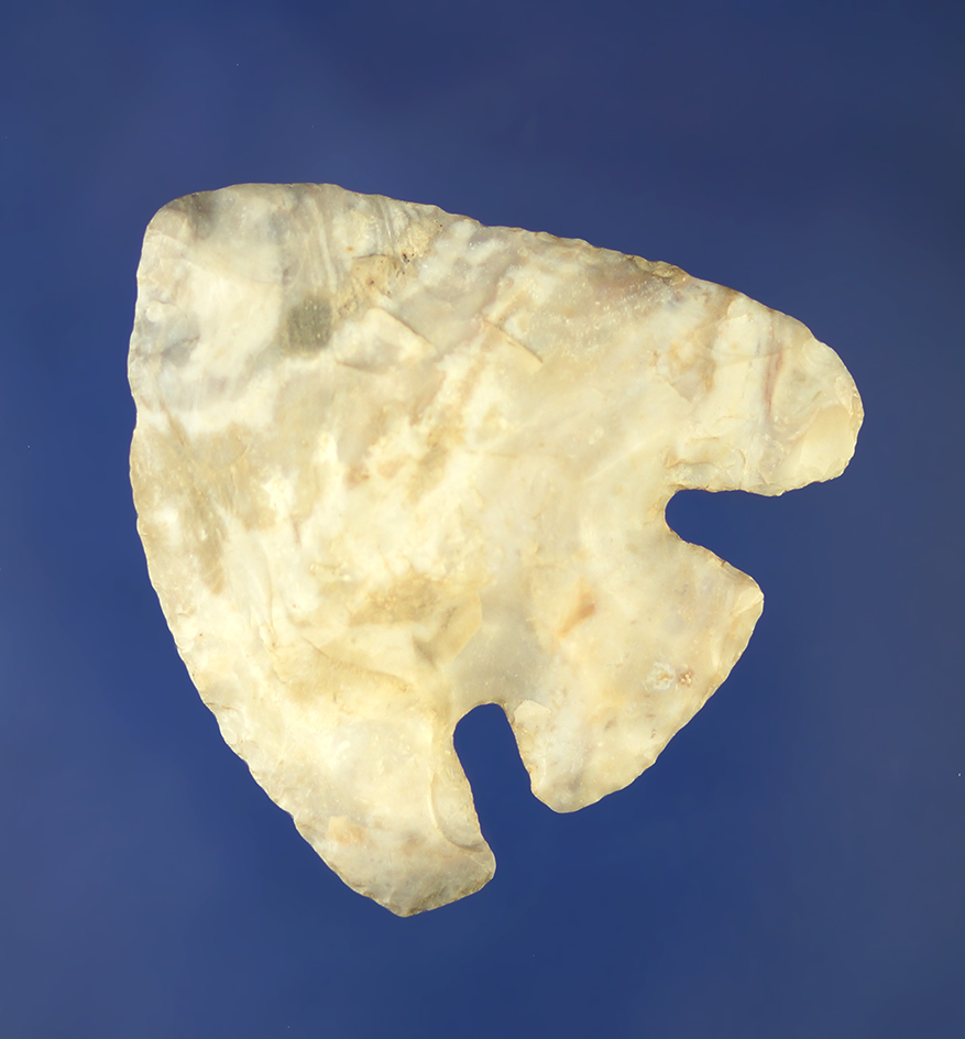 Unique 1 15/16" x 1 13/16" Basal Notch found in Lincoln Co., Kentucky.
