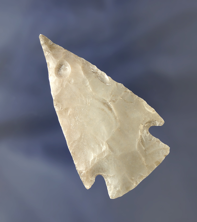 Nicely flaked 2 3/8" Castroville point found in Texas.