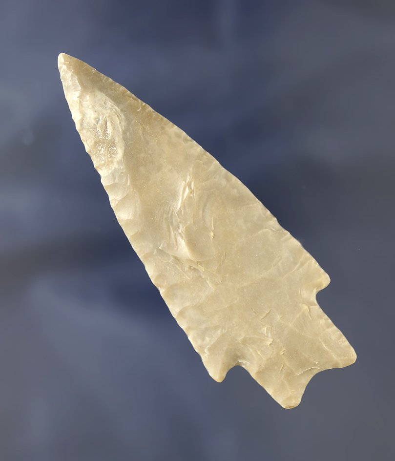 3 1/4" perfectly made Texas Peternales point with nice style and flaking.