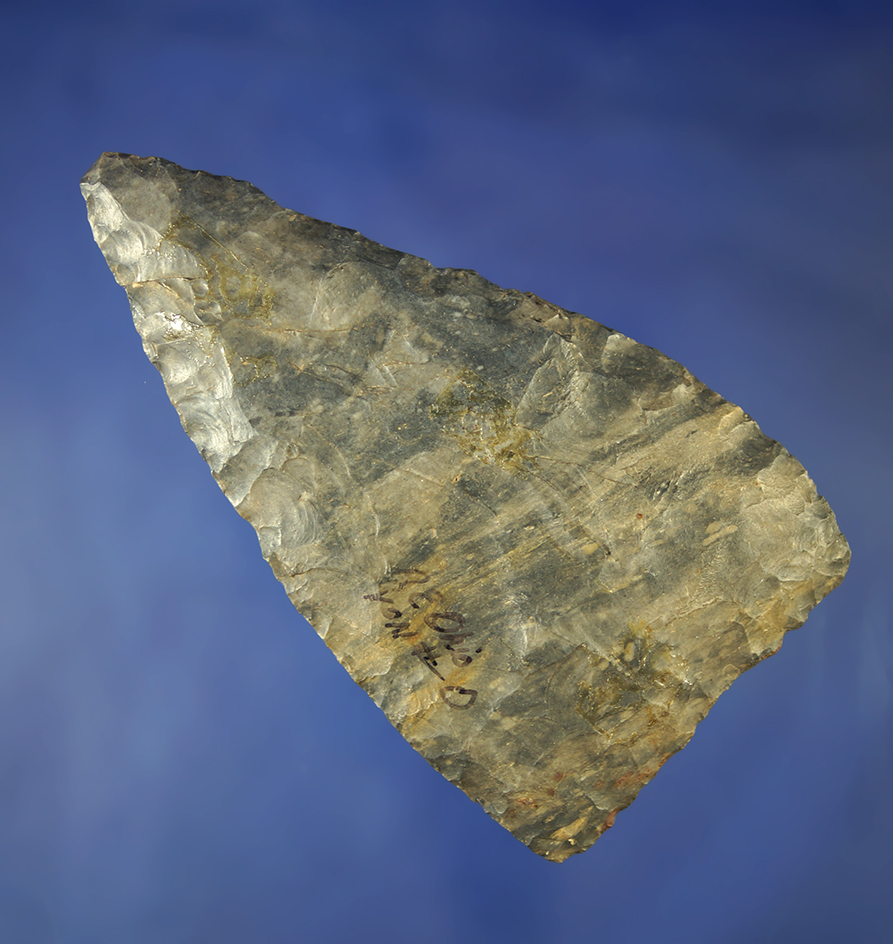 3 3/4" Stanfield made from Coshocton Flint, found in Ohio. Ex. Von Hilliard Collection. Dickey COA.
