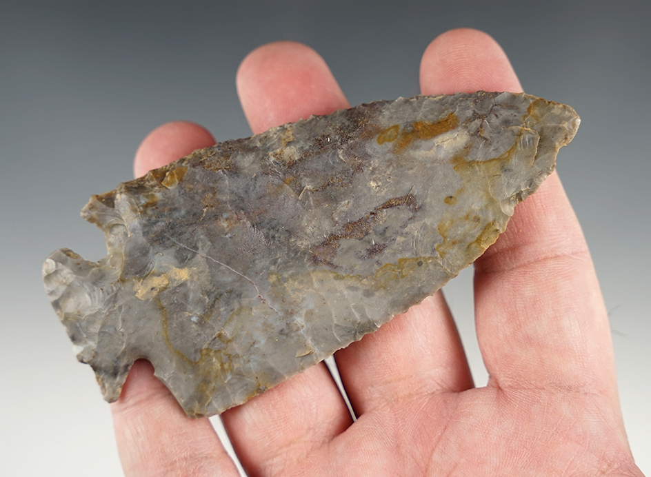 Large and well made 4 3/16" Ohio Archaic Corner Notch.