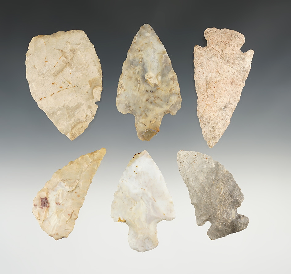 Set of 6 nice points found in Ohio. The largest is 3 1/8".