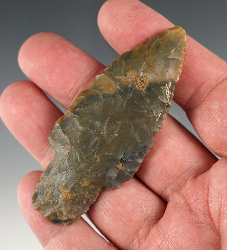 3 1/16" Adena. Ex. Norman Archer. Pictured in "Who's Who" #2, page 24. Allen Co., Ohio.