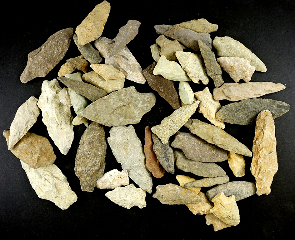 Set of 50 points found in the Eastern U.S. The largest is 3 1/2".