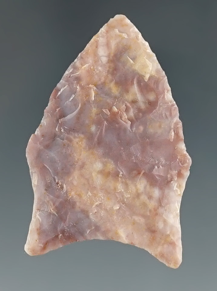 1 1/2" Pelican made from beautifully colored Mauve Chert, found in East Texas. Ex. Stinson Collectio