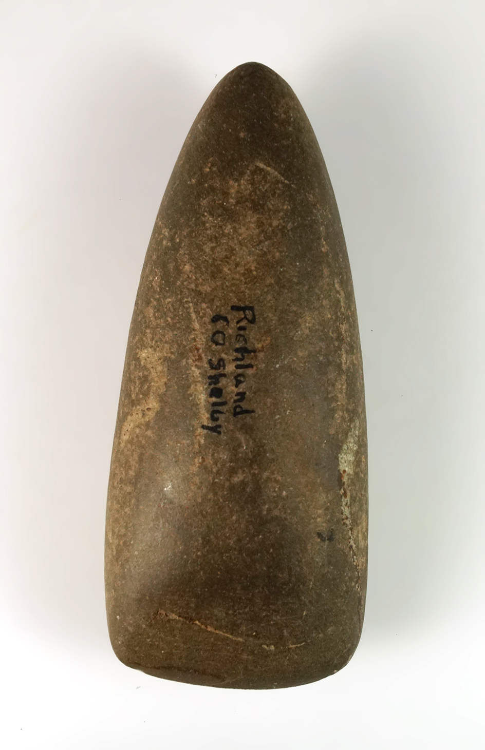 Excellent overall polish on this 5" Celt found near Shelby, Richland Co., Ohio.