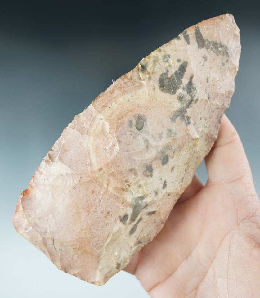 6 3/16" large Flint Blade made from beautiful heat-treated flint found in Missouri.