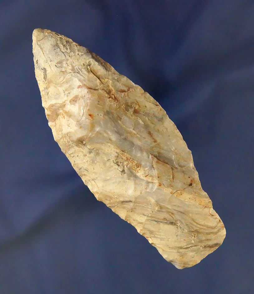 Nicely styled 4 1/8" Morse Knife made from Mozarkite Flint found in Missouri.