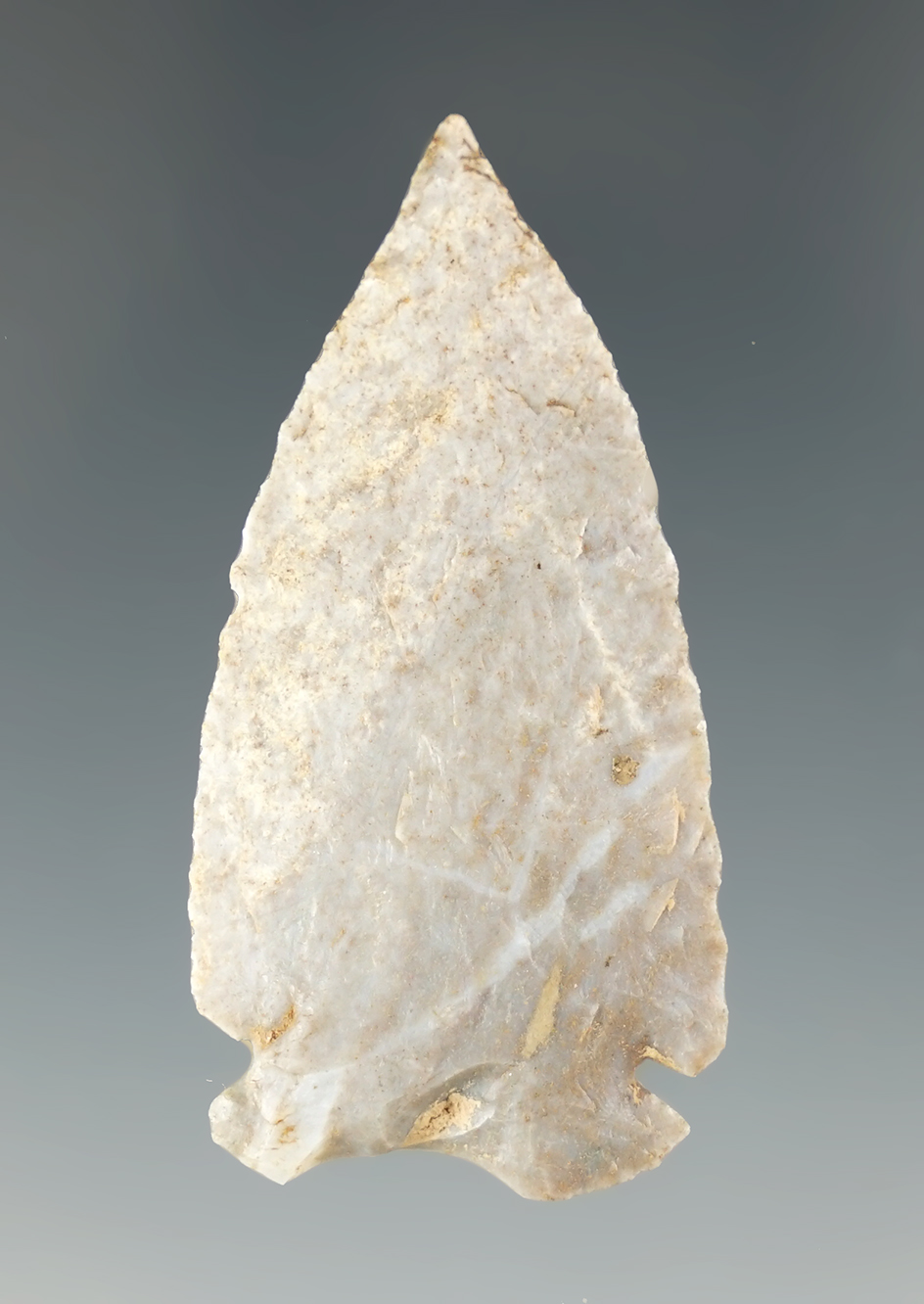 Rare Style! 1 13/16" Micro-Notch Point that is thin with excellent flaking, found in Indiana.