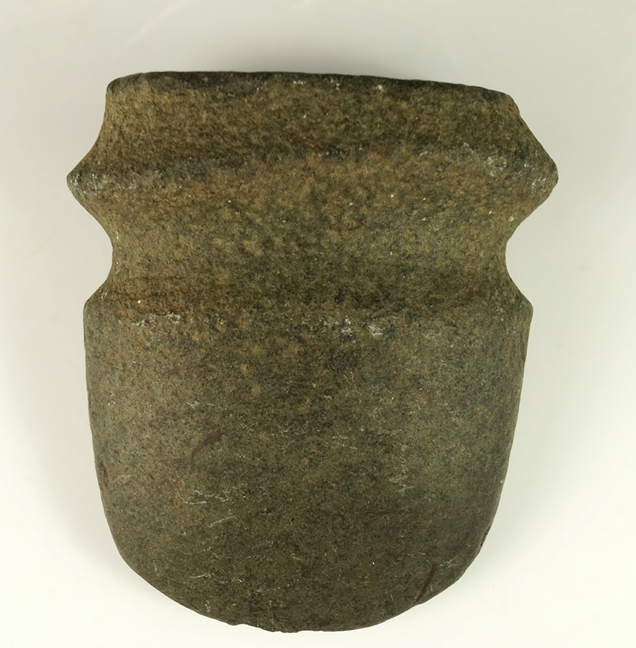 Unique! 4 11/16" Full Grooved Axe which broke at the original groove in ancient times- Ohio.
