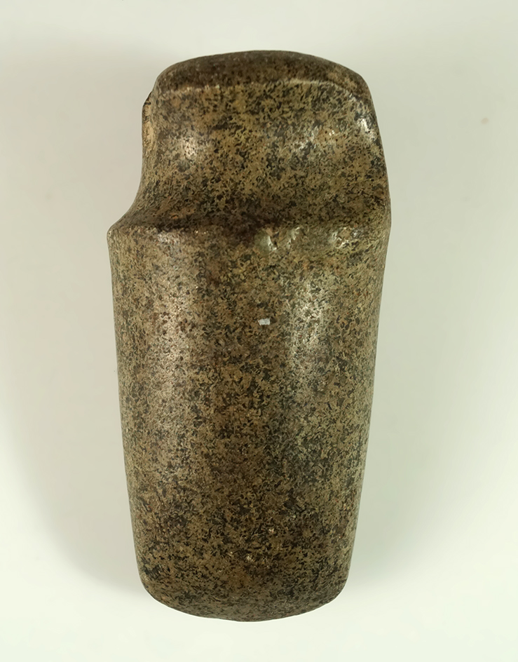 Highly polished  4 1/2" long 3/4 grooved poll Axe with a fluted top found in Allen Co., Ohio.