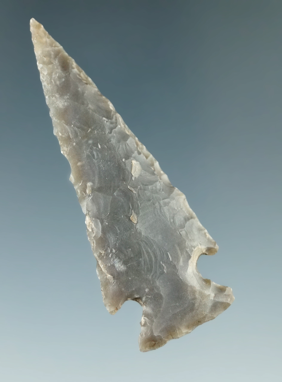 Nicely flaked 2 1/4" Ensor point found in Texas.