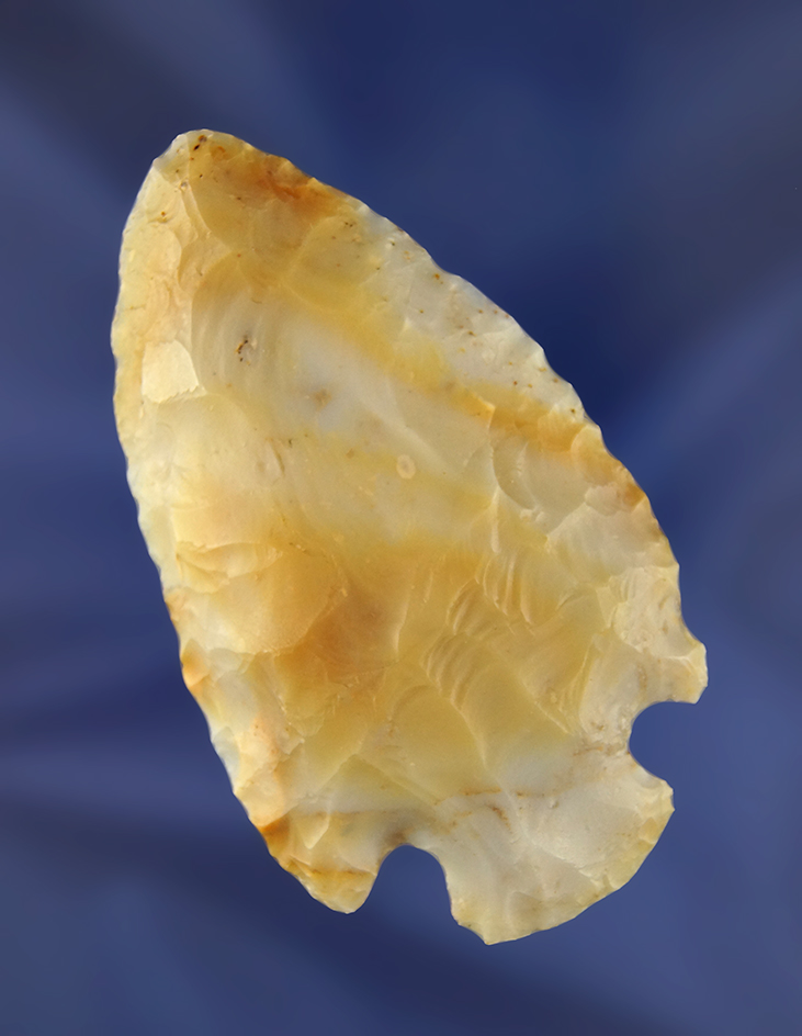 3 1/8" Flint Ridge Flint Hopewell found in Ohio near Greenville. Ex. Larry Cox, Gary Mumaw.