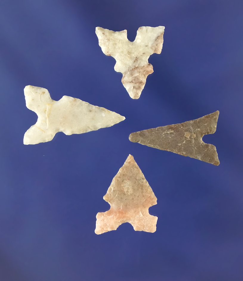Set of four Texas Bird Points, largest is 7/8".