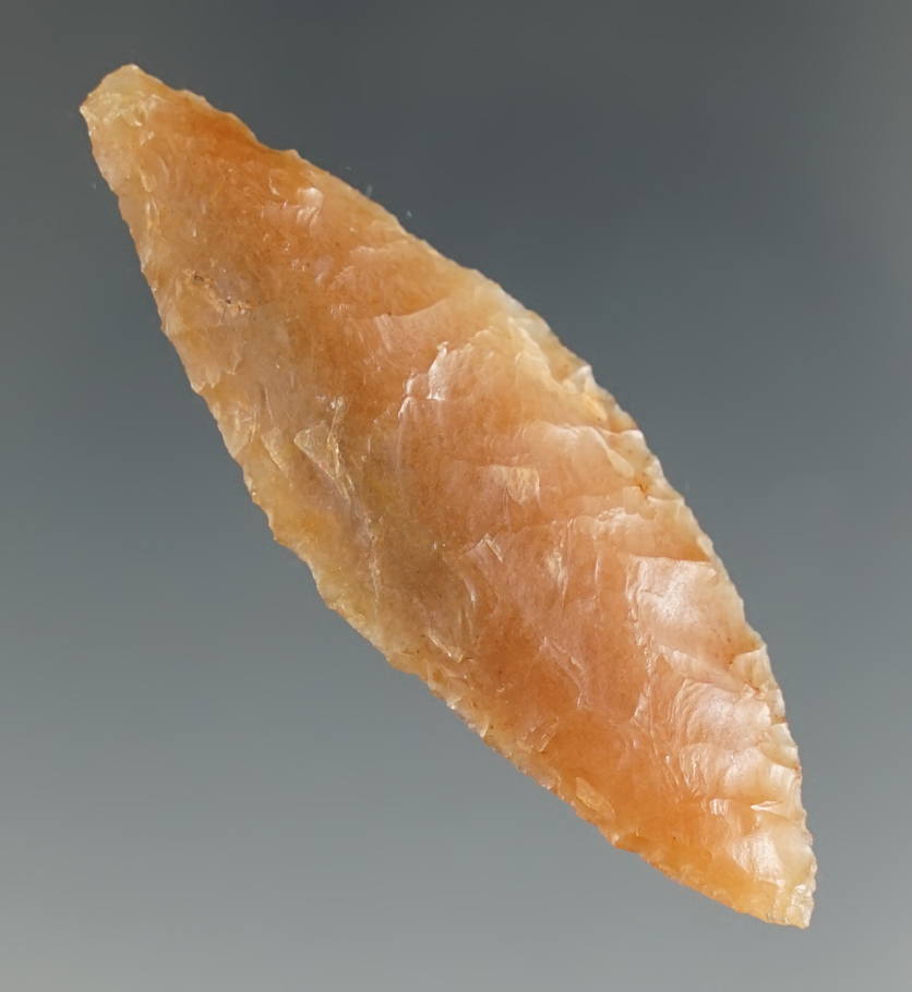 Excellent flaking on this 2 1/8" Bi- point made from high quality material - Columbia River.