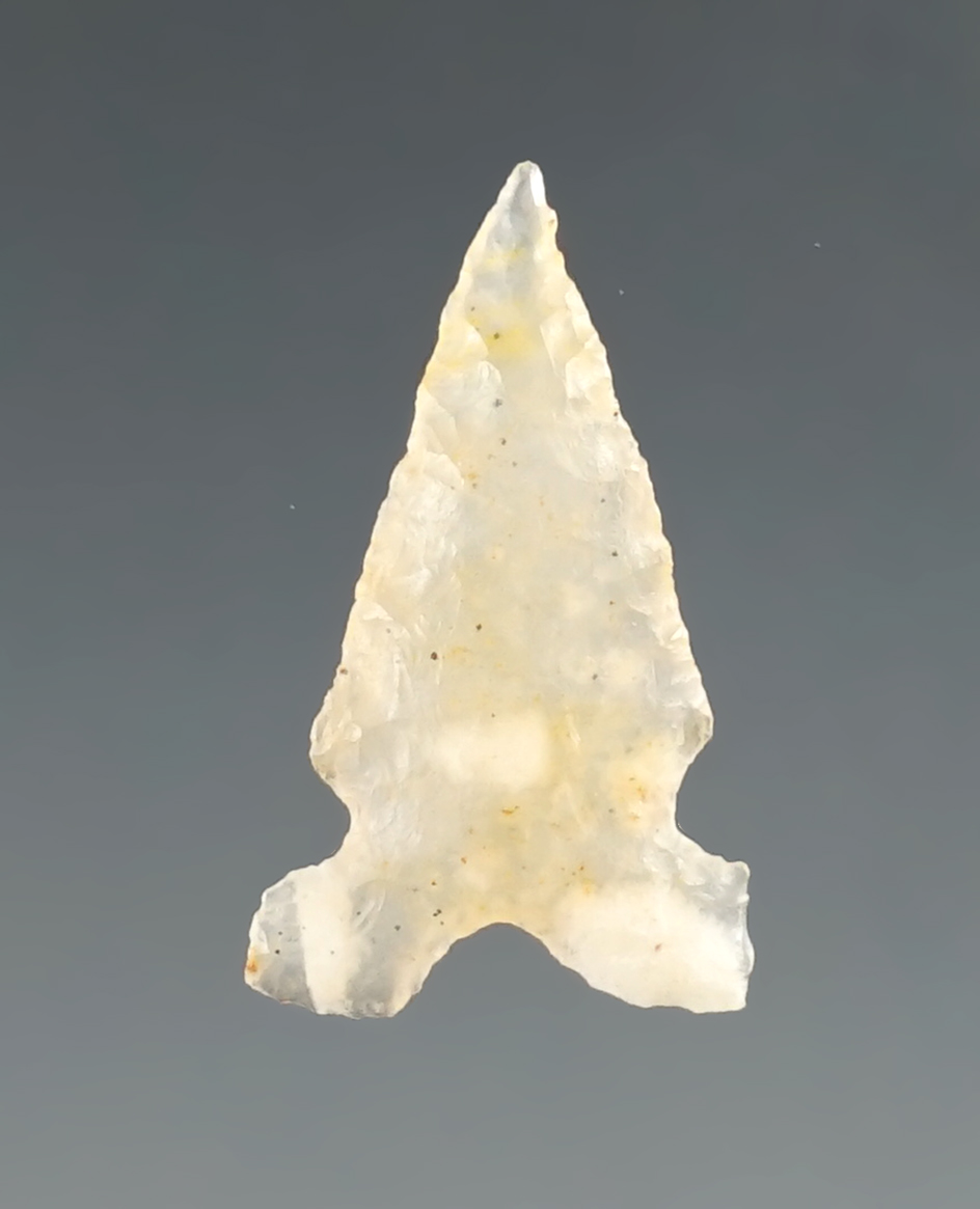 Highly translucent Toyah point made from agate found in Texas.