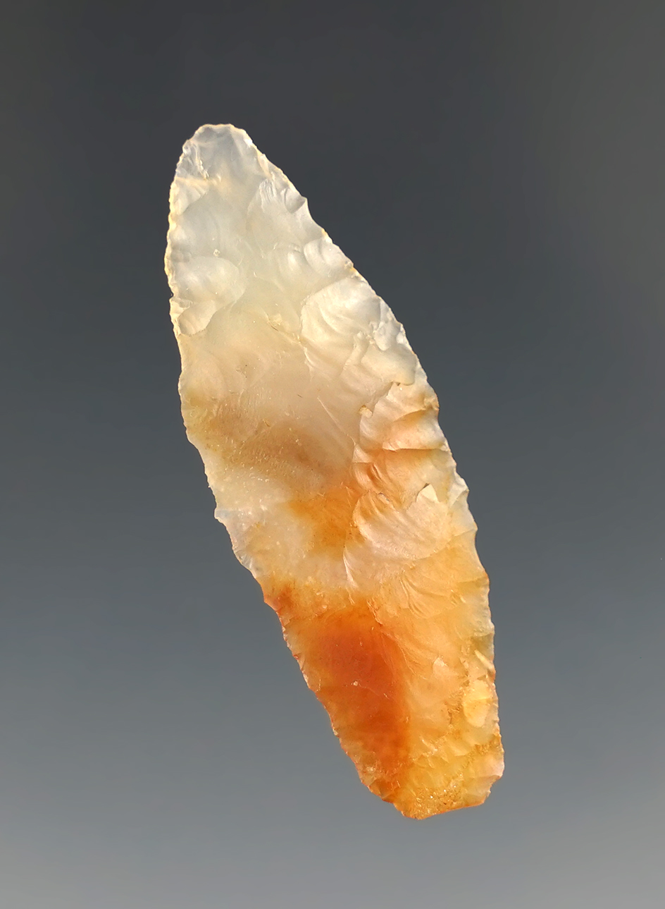 1 13/16" Shaniko Stemmed Knife made from beautiful multi colored Agate found in the Columbia River.