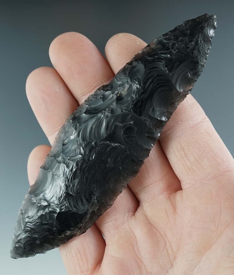4 3/4" Obsidian Bi-pointed Knife found in Oregon.