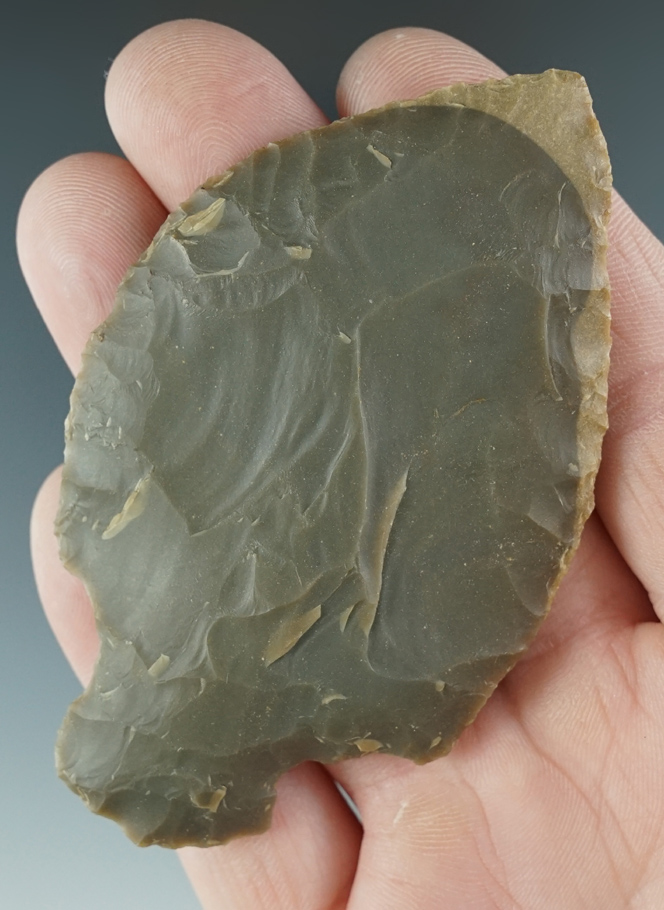 3 3/8" Woodland Blade found in Switzerland Co., Indiana. Made from Hornstone.