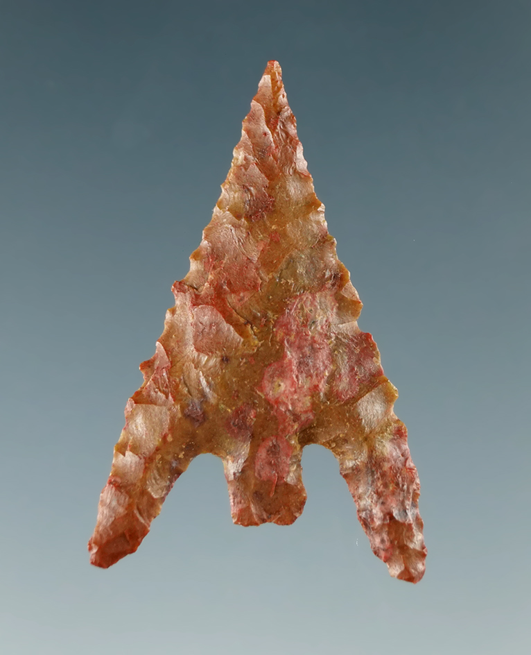 Excellent style on this 1 5/16" Gunther with nice long barbs found in southern Oregon.