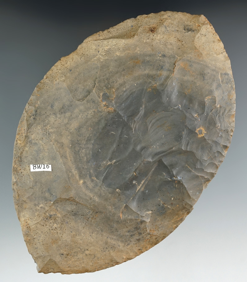 Large 7" Hornstone Biface Blade found in Indiana.