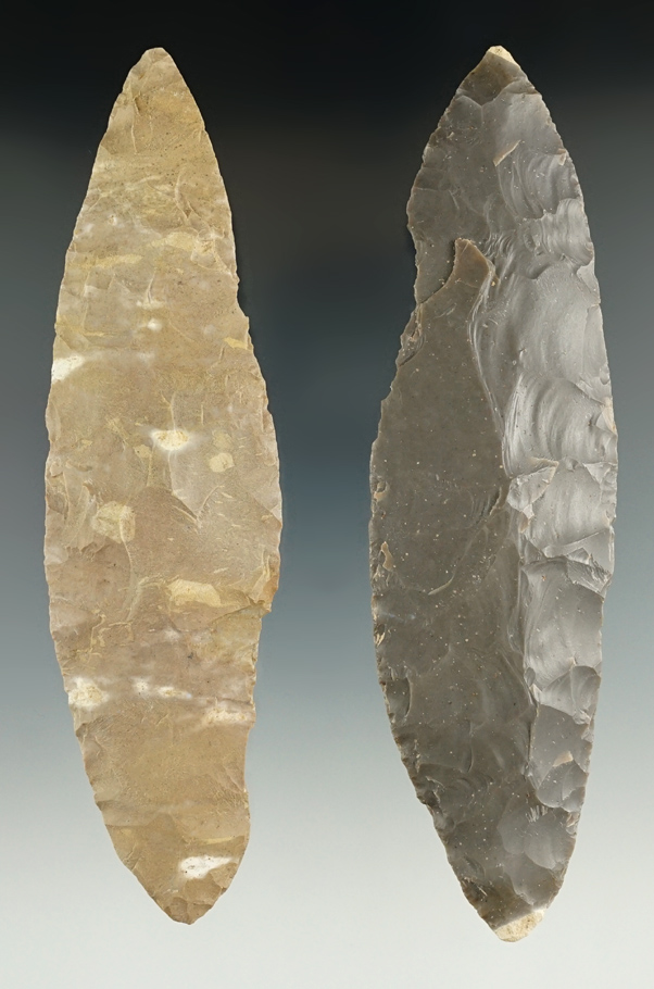 Pair of blades, largest is 5 7/16"  from the Lyons Cache found in Greene Co., Indiana.